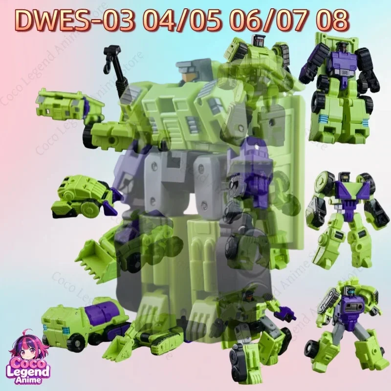 

Hot Sale Dr. Wu Transforming Toys Cybertron Devastator, Bulldozer Loader Crane Truck Mixer Truck Mini Set Articulated Figure