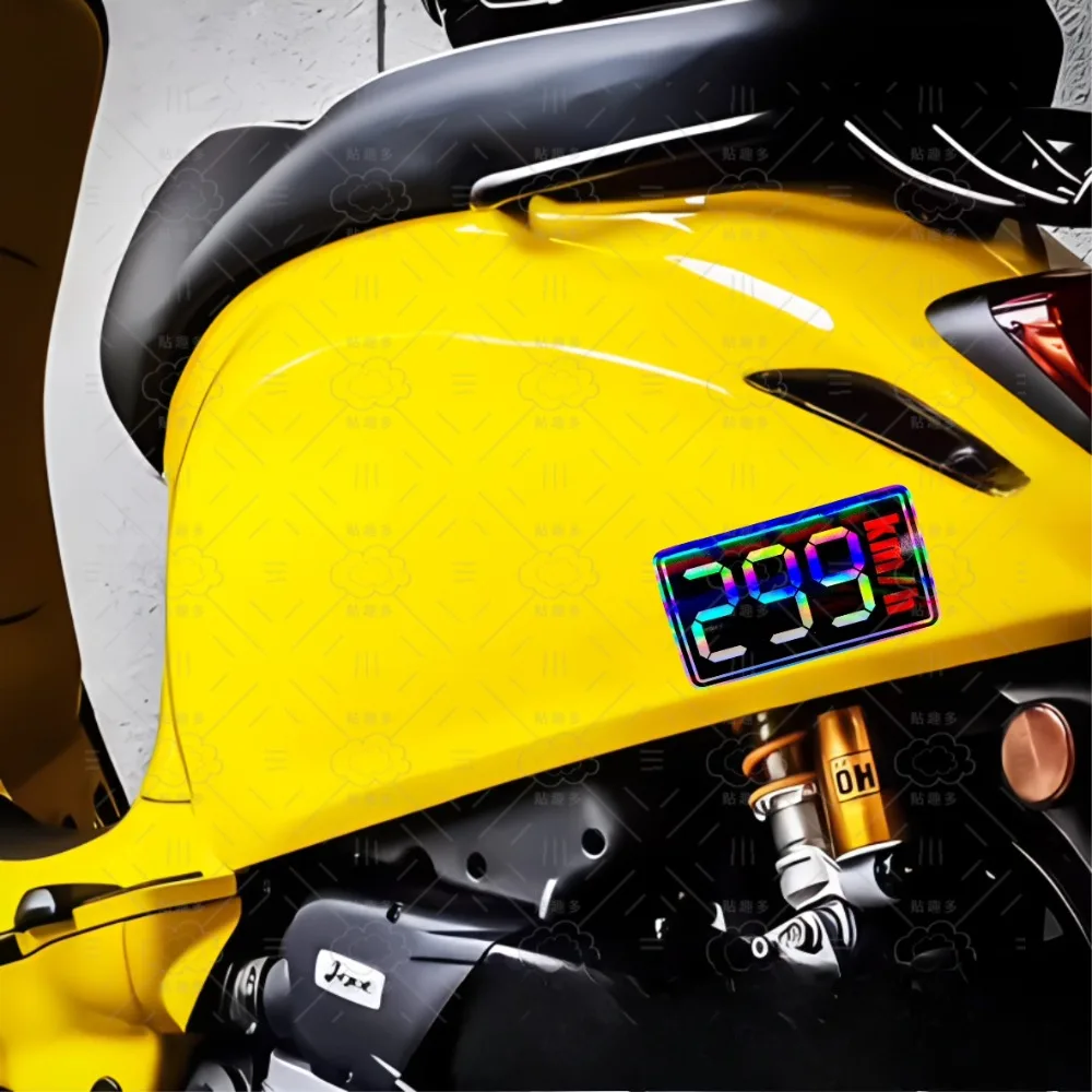 Laser Rainbow Racing Sticker 2PCS 299KMH Reflective Vinyl Decal Waterproof Motorcycle Scooter Windshield Decor Speed Style