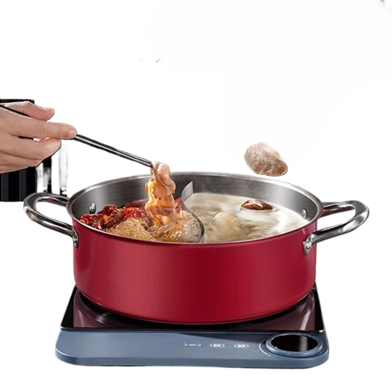 

*Mandarin Duck Pot Household Hot Large Capacity Thickened 304 Stainless Steel Hot Shabu Induction Cooker Special