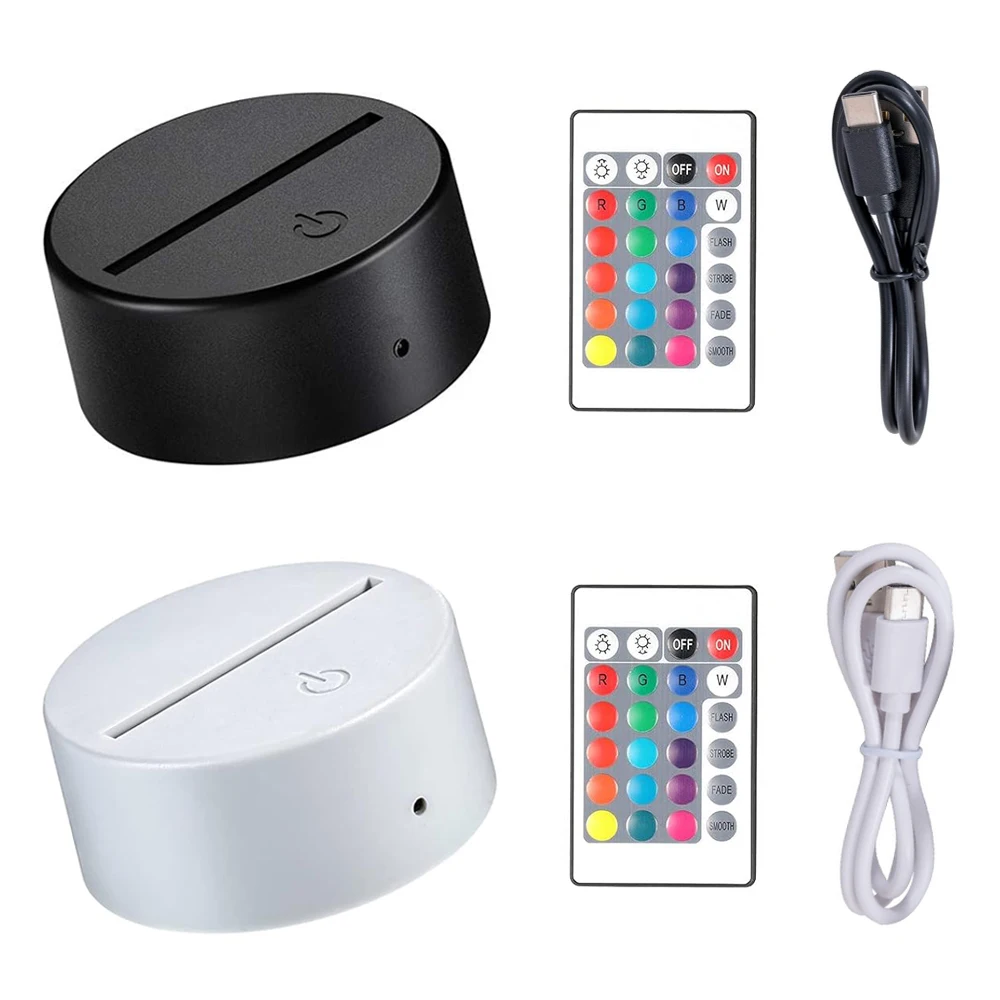 3D LED Light Base 7/16 Colors Acrylic Lamp Display Stand with Remote Control/Touch Anime Lamp Holder Acrylic Light Board Base