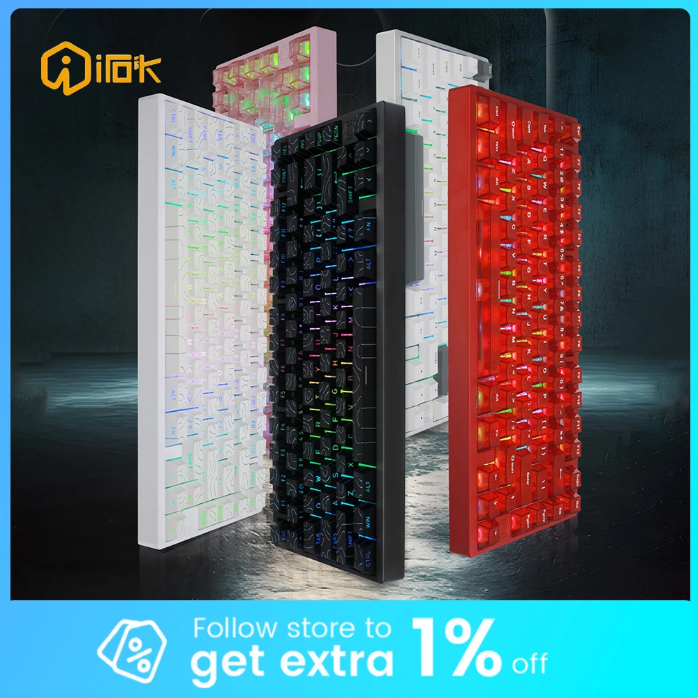 

IROK MG75 PRO Mechanical Keyboard Magnetic Switch Hot Swap Aluminum RT0.005 RGB 81 Keys Custom Keyboard PC Gamer Accessory Gifts