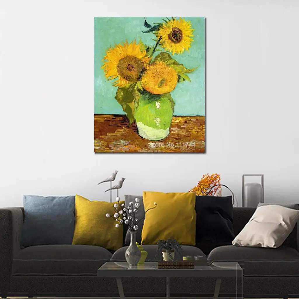 

Famous Art for Bedroom Sunflowers Vincent Van Gogh Paintings Hand Painted High Quality