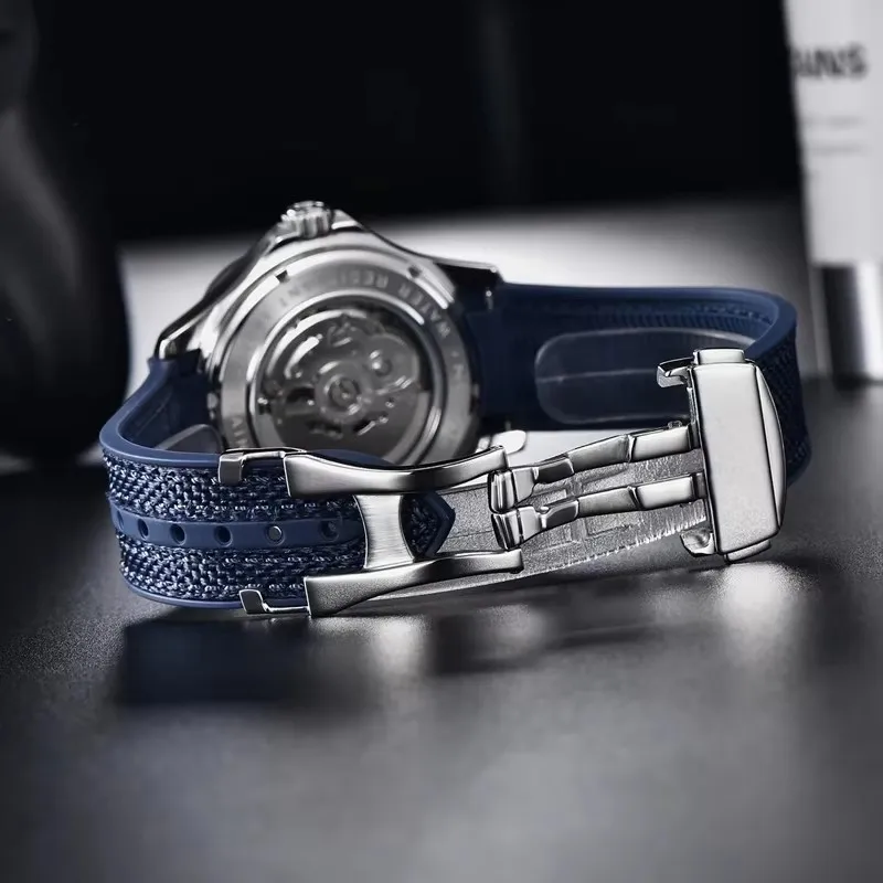 PAGANI DESIGN Mechanical Men\'s Watches Blue Gray Dial Brand 2024 New Nylon Sapphire Glass Sport Waterproof Male Clock