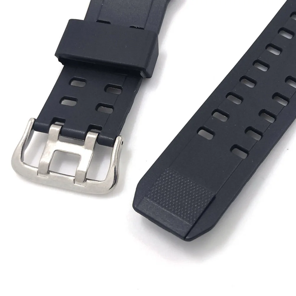 Bracelet de montre en résine noire, bracelet de remplacement confortable en PU pour hommes et femmes, montre-bracelet de Sport décontractée à la mode