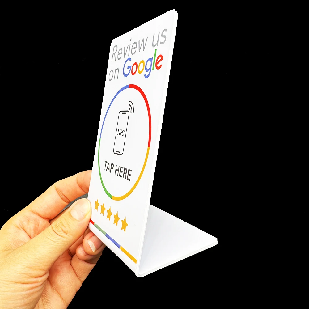 Google Reviews NFC Stand NFC Mobile Phone Tap URL Writing Social Business Review Cards
