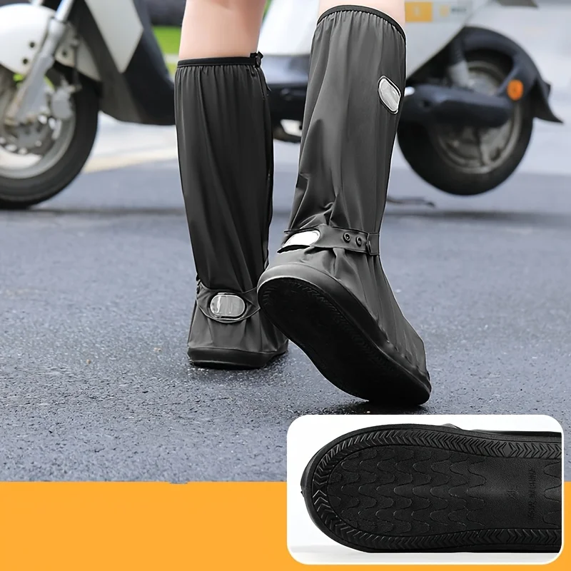 مقاوم للماء المضادة للانزلاق أغطية الحذاء جديد متجمد للجنسين عالية أنبوب سميكة وحيد غير نافذ للمطر أغطية الحذاء لوازم في الهواء الطلق أغطية أحذية بلاستيك