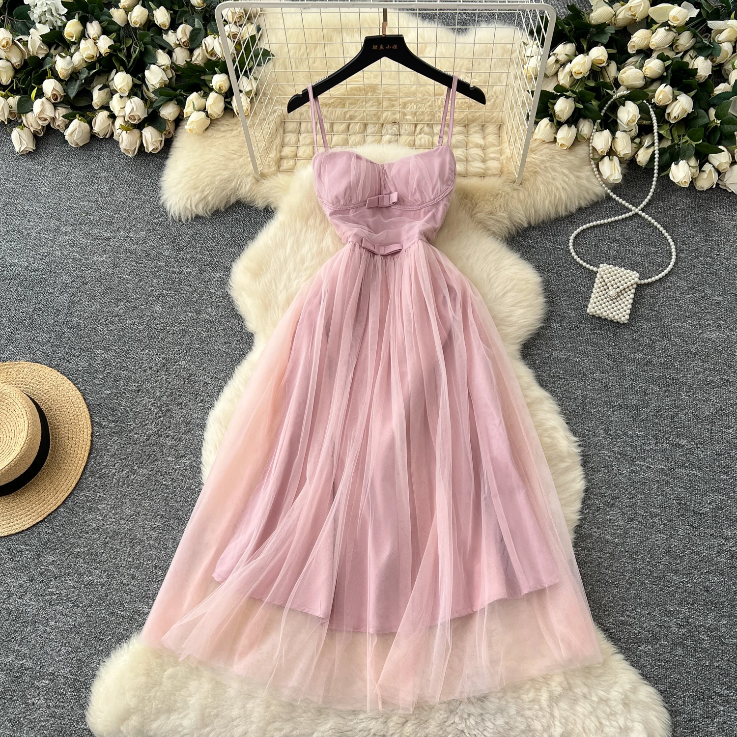 

Elegant Sexy Backless butterfly sweet mesh Dress Fairy Summer Beach Vacation Vestidos dress Evening Party Dress