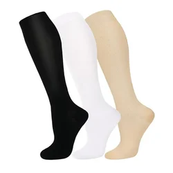 3 Pairs Compression Socks 15 to 20 mmHg Sports Socks for Men Women Running Cycling Football Anti Fatigue Pain Relief