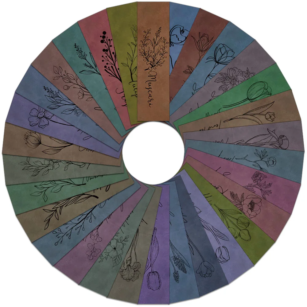 

30PCS Creative Minimalist Flower English Bookmarks Decorative Bookmarks Student Books Page Annotations Gift Decorative Bookmarks