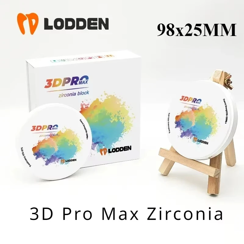 25MM 3D PRO MAX Dental Multilayer Zirconia Block Vita16 Color Dental Lab Denture Dentist Material for CAD CAM 98mm Open System