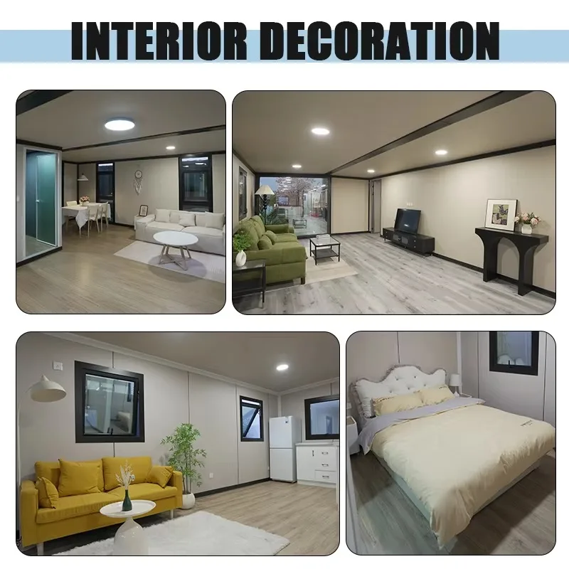 منزل حاوية حديث قابل للتوسيع من طابقين، متين 40 قدمًا، حاوية جاهزة وحدات قابلة للتوسيع، منزل صغير متنقل، مسطح #5