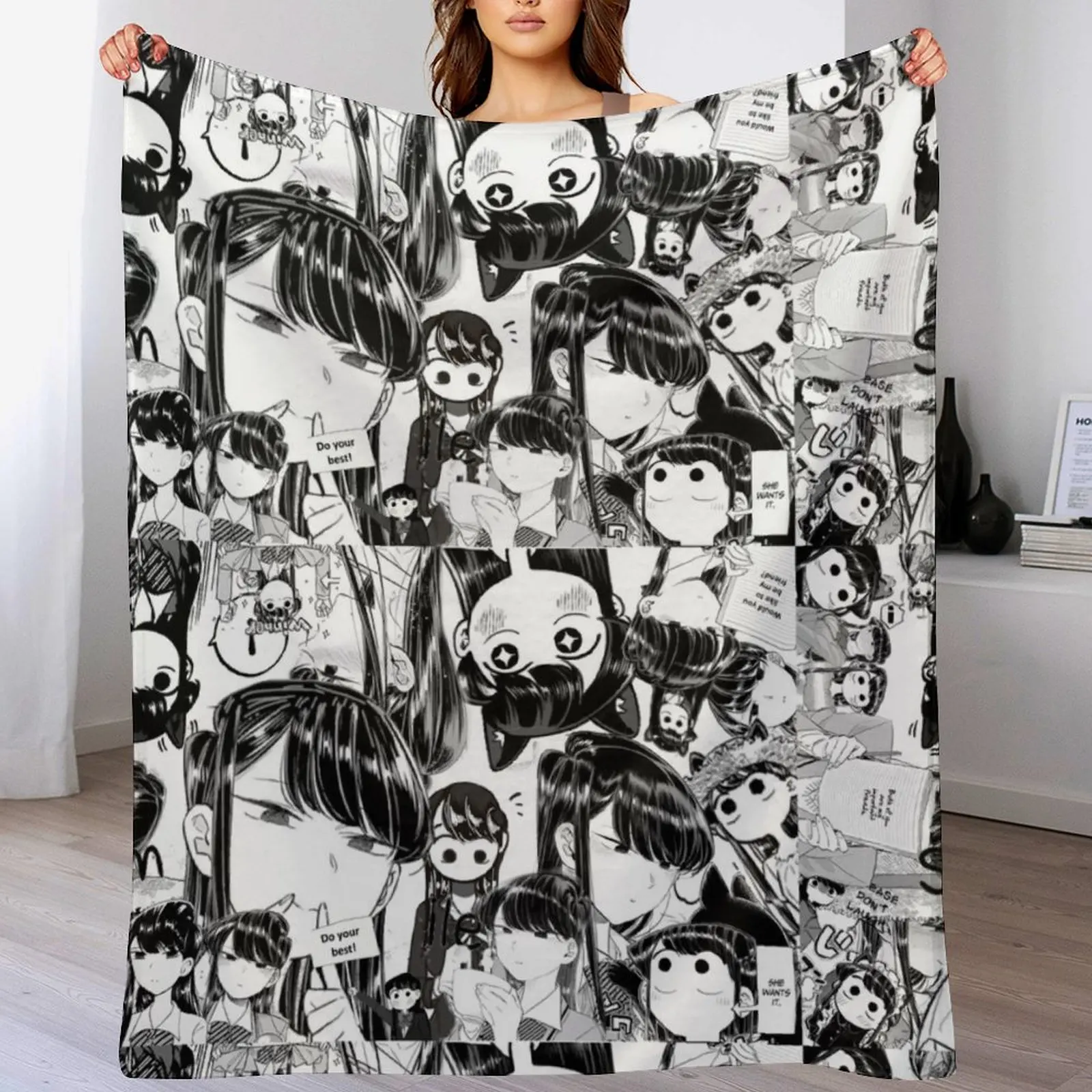 

Komi San Manga Collage Komi can't comminicate Throw Blanket Extra Large Throw Thermals For Travel Giant Sofa Baby Blankets