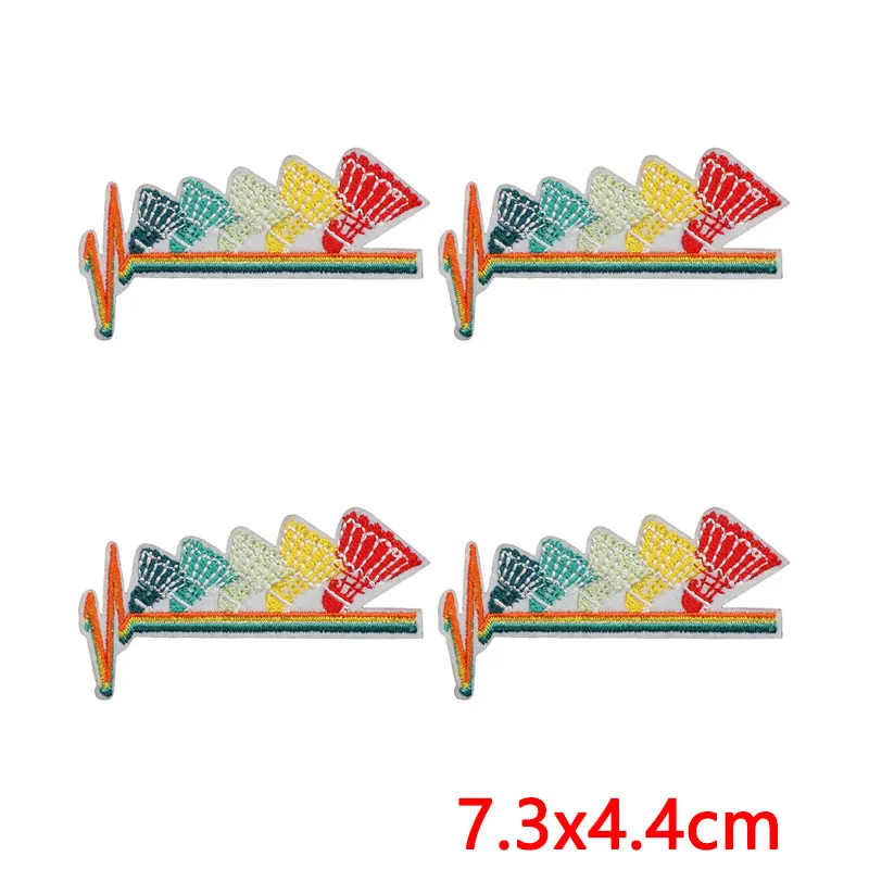 10PCS/Lot Wholesale Sport Badminton Patch Sport Embroidered Patches For Clothing Iron On Patches Thermoadhesive Fusible Patch