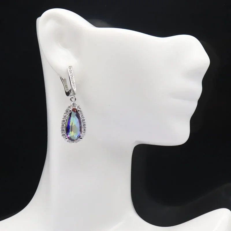 8g Customized 925 SOLID STERLING SILVER Earrings Fantastic Orange Spessartine Violet Topaz Tourmaline Purple Amethyst CZ Bride W