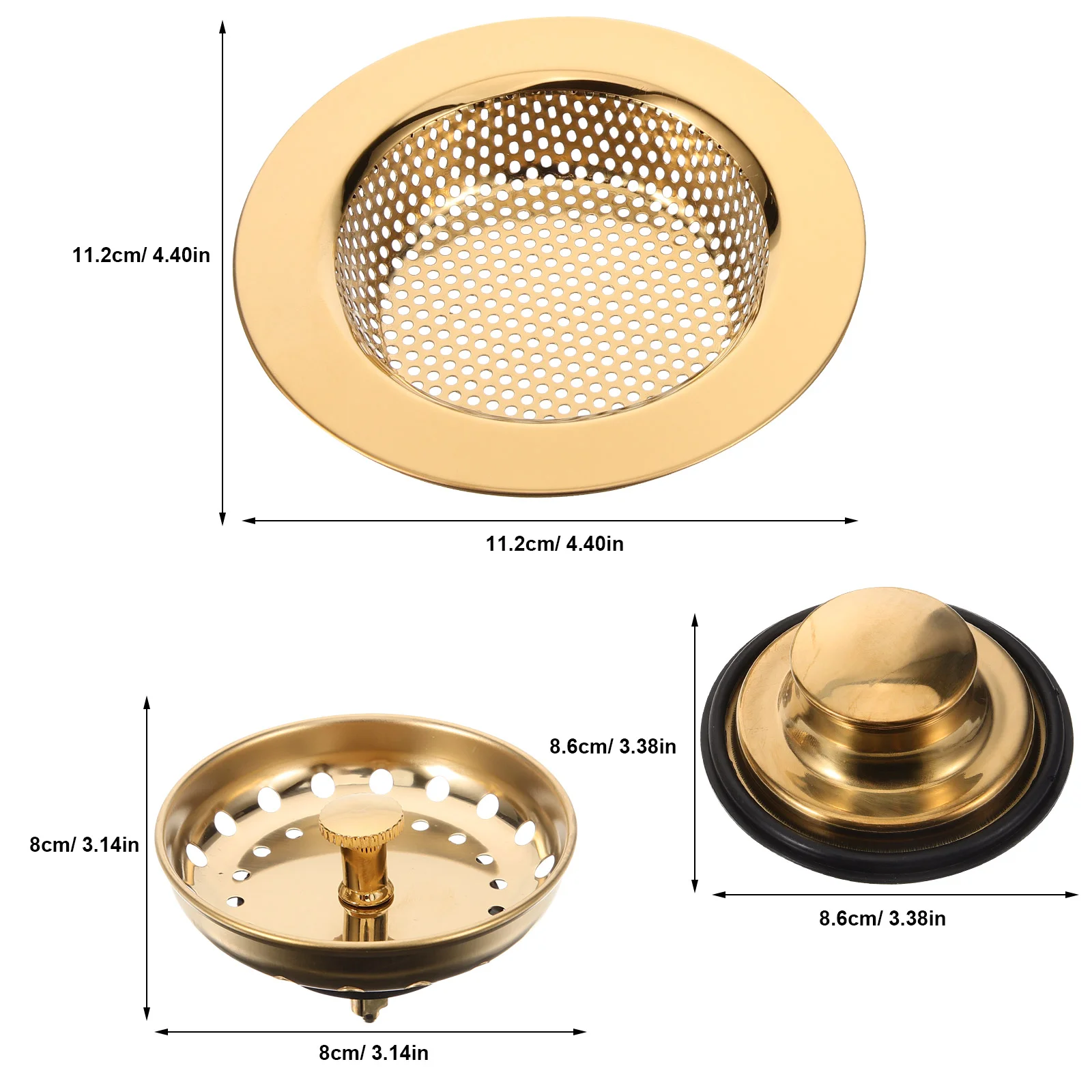 Pool Leaking Plug Drain Basket for Kitchen Sink Food Filter Three Piece Suit Strainer Rubber