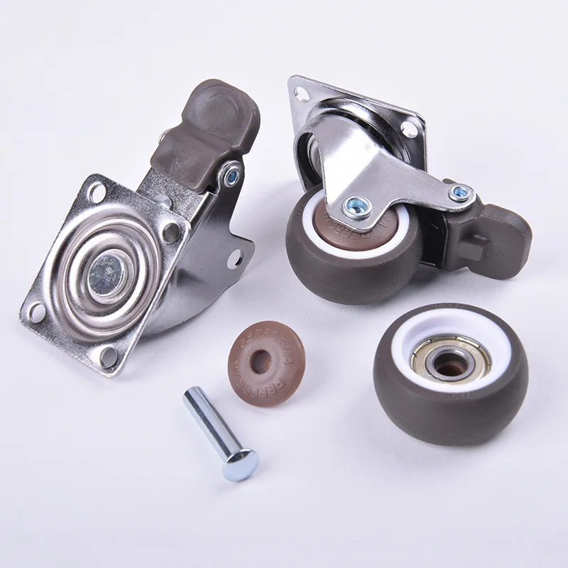 4Pcs Furniture Casters 360° Swivel Universal Heavy Soft Rubber Mute Wheel for Platform Trolley Chair Household Accessories