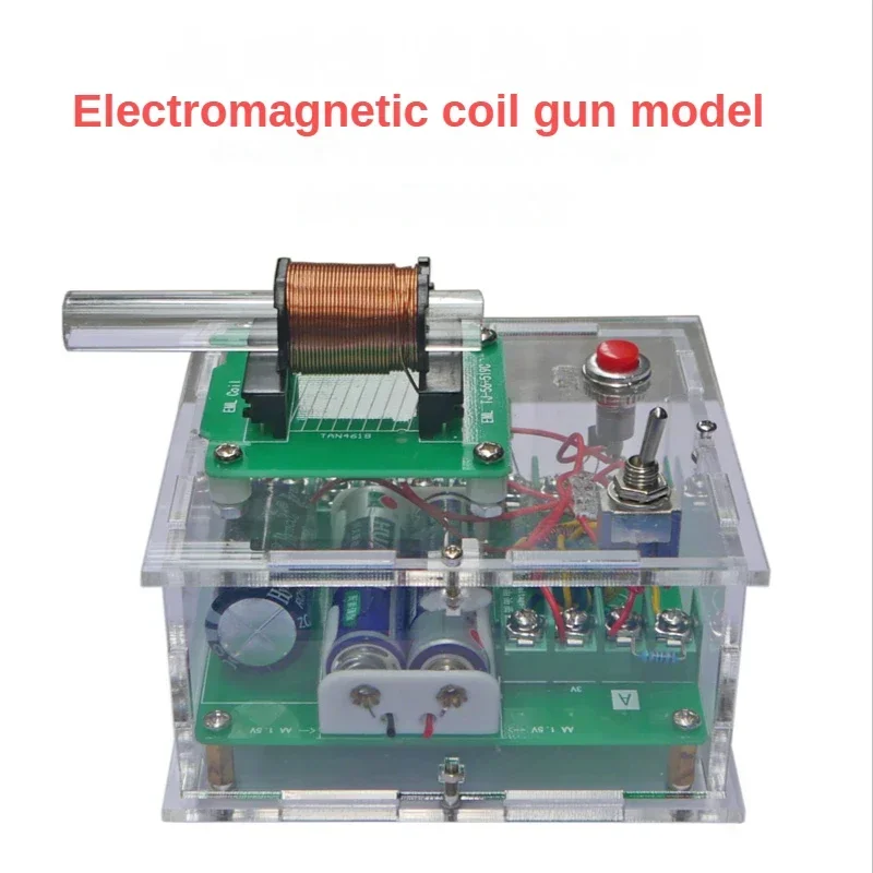 Electromagnetic Gun Model Medium Voltage Primary Coil Maximum Emission Voltage 100V Popular Science Experiment Model Kit