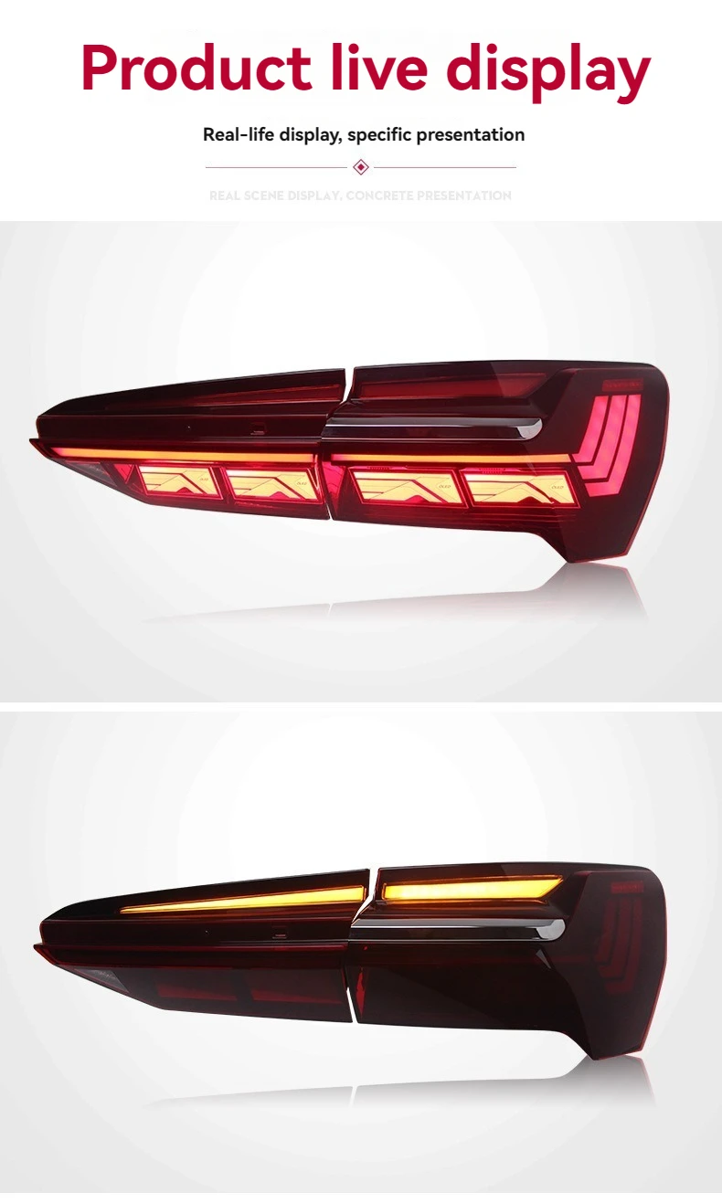 Modified Taillights for Audi A6L Taillights C8 Modified Horch Version Dynamic Through Running Water Steering Taillights - view 3