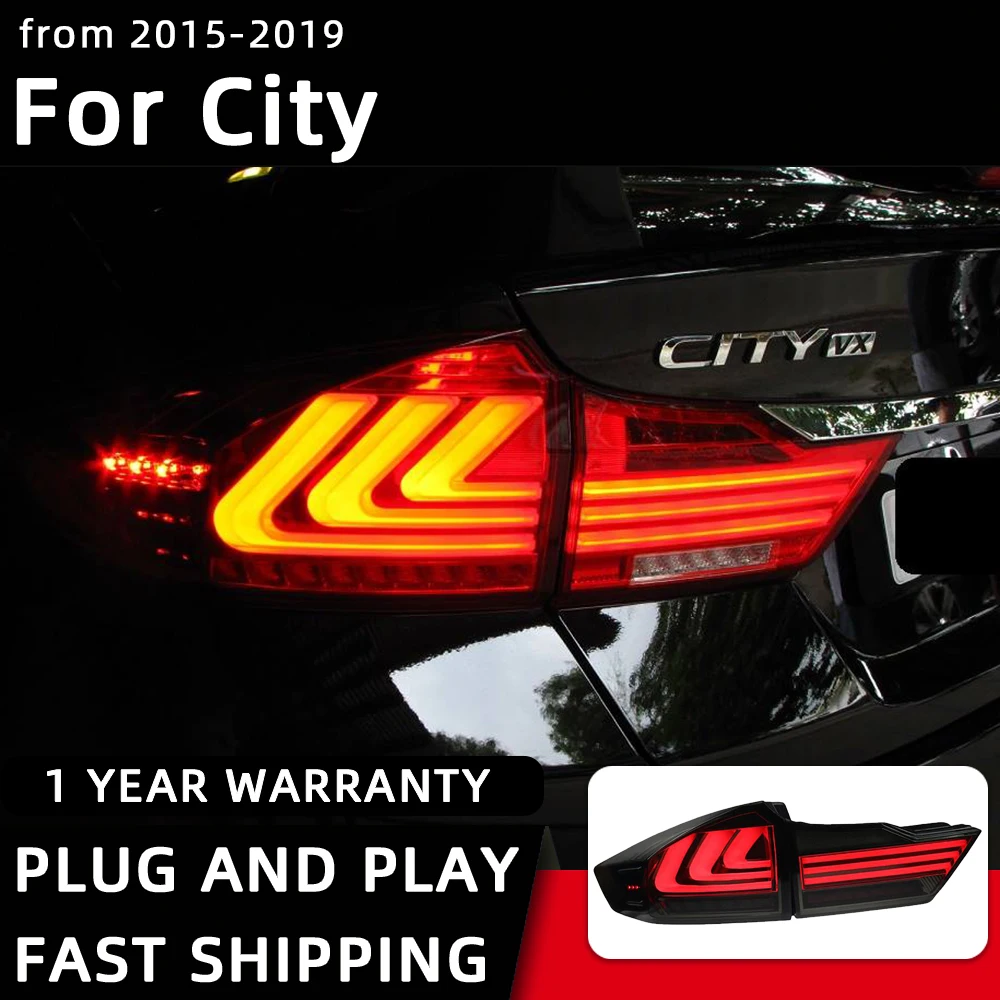 Taillight For Honda City LED Taillights 2015-2019 Tail Lamp Car Styling DRL Signal Projector Lens Auto Accessories Rear light