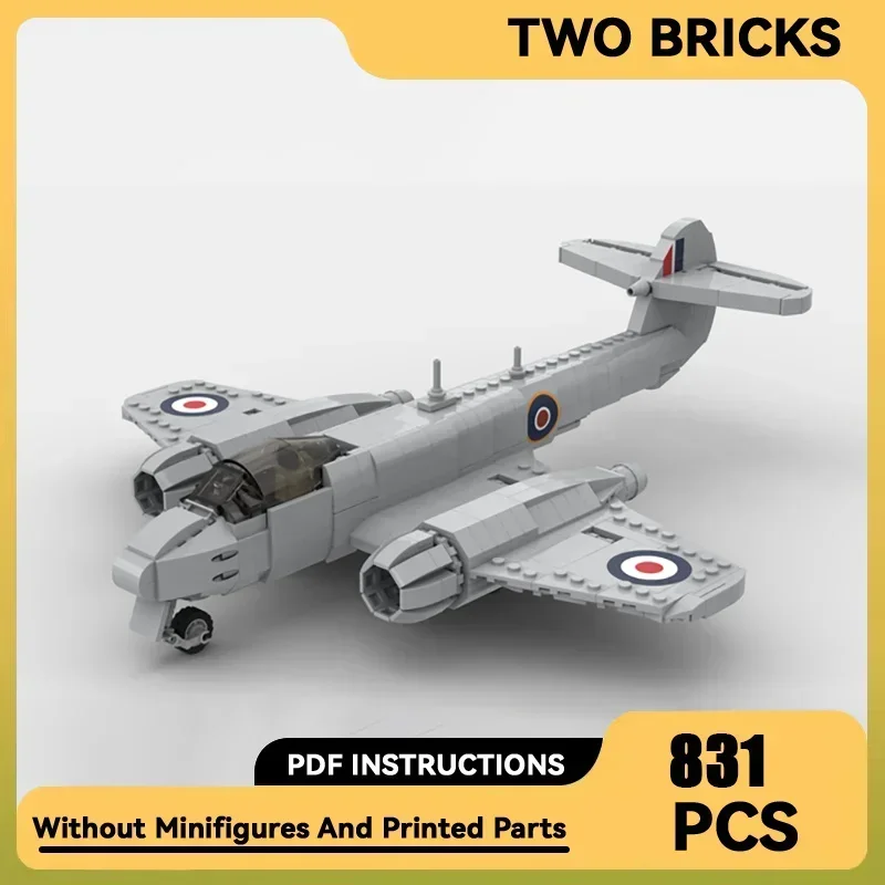 

Military Model Moc Building Bricks 1:35 Scale Meteor F Mk.4 Fighter Technology Blocks Gifts Christmas Toys DIY Sets Assembly