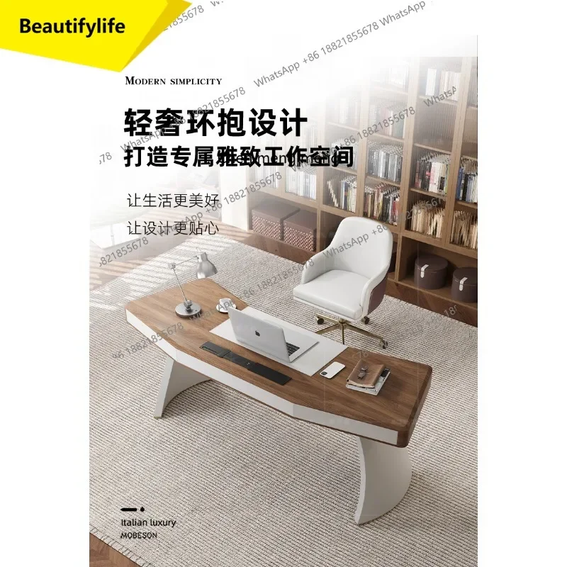 

Итальянский стол в стиле лайт-люкс, письменный стол, простой современный стол для дома, угловой компьютерный стол