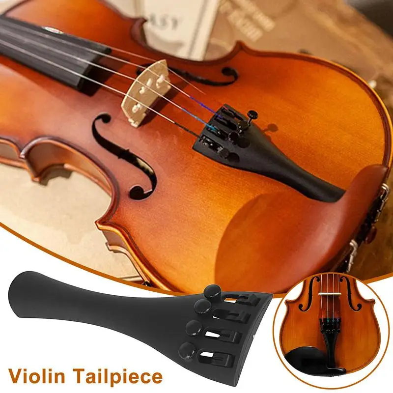 Violin String Plate Carbon Fiber Tailpiece Parts Violin Parts And Accessories With 4 Fine Tuners Musical Instruments Replacement