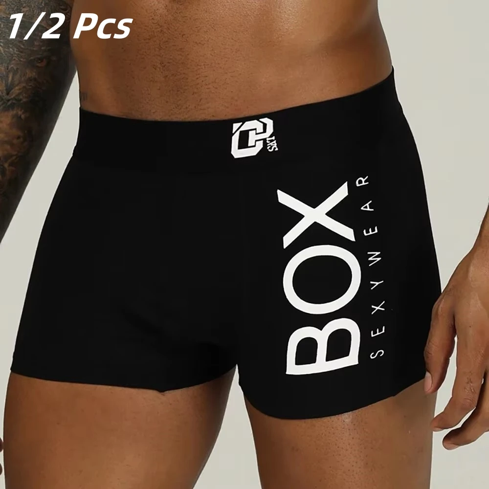 1/2Pcs ORLVS Mens Boxer Sexy Underwear Soft Long Boxer Cotton Soft Underpant Male Panties 3D Pouch Shorts Under Wear Pants Short