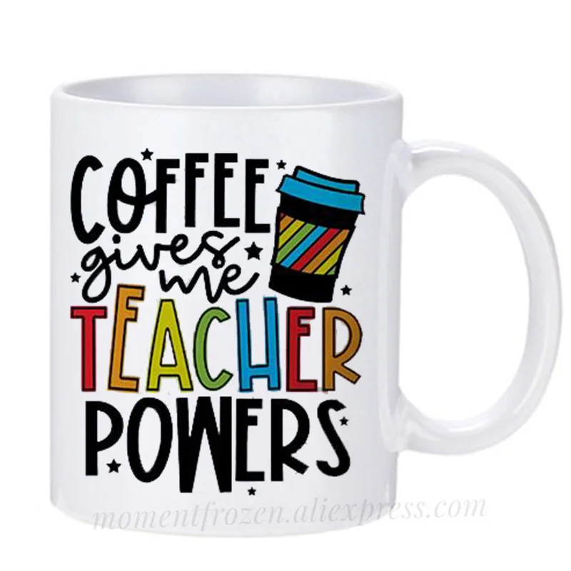 Teacher Mugs Ceramic Cups Diswasher Heat Sensitive Coffee Mugen Coffeeware Home Decal Funny Gift Idea Quote Message Drinkware