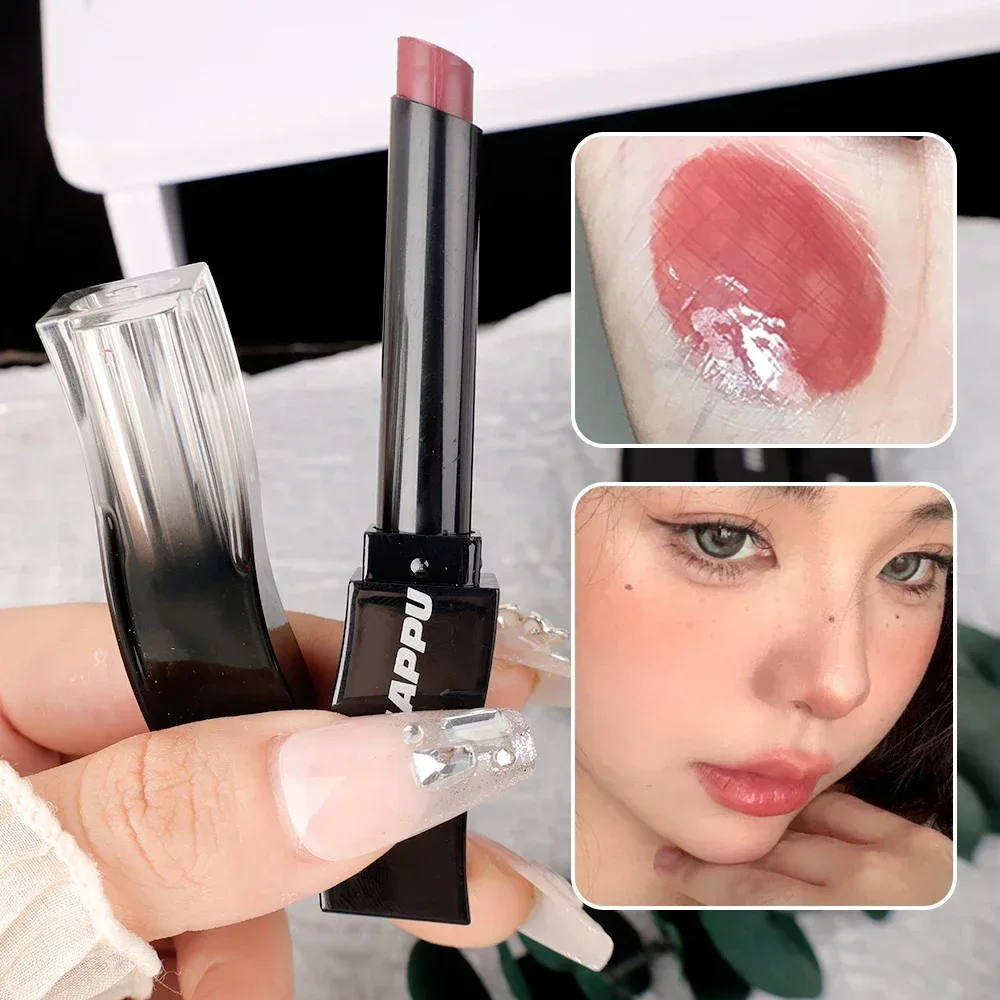 Clear Lip Glaze Jelly Mirror Nude Brown Lipstick Long Lasting Moisturizing Waterproof Non-stick Cup Transparent Lipgloss Makeups