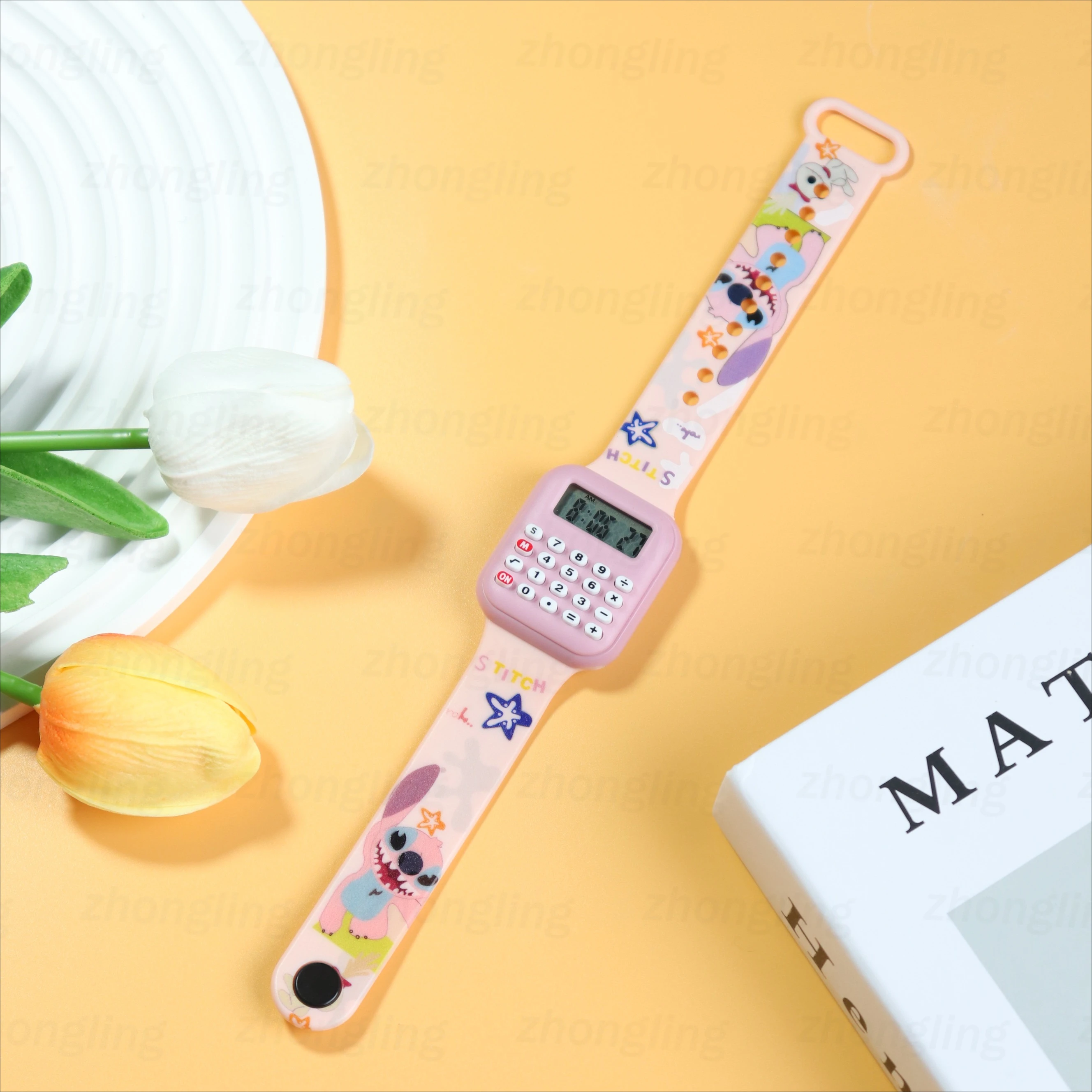 Miniso Disney Stitch LED Watch – Y1 Button, Student Fashion Digital Wristwatch with Calculator, Gift for Kids & Teens