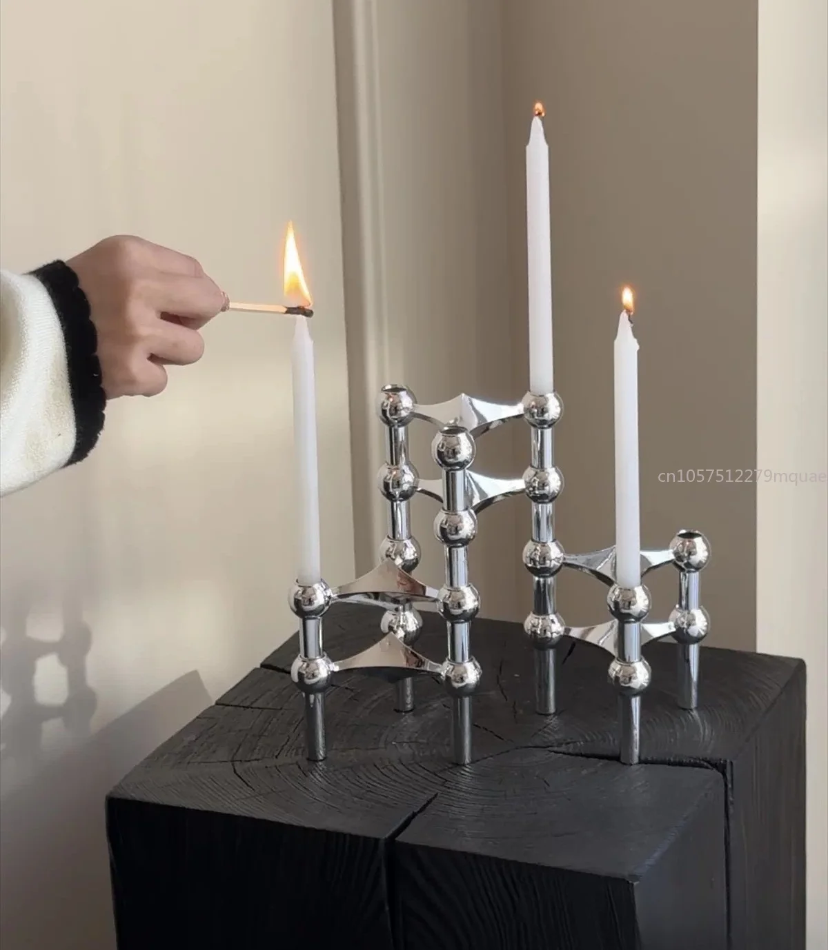 Light Luxury Metal Triangular Candle Holder Creative Soft Decoration Jewelry Desktop Candle Insert