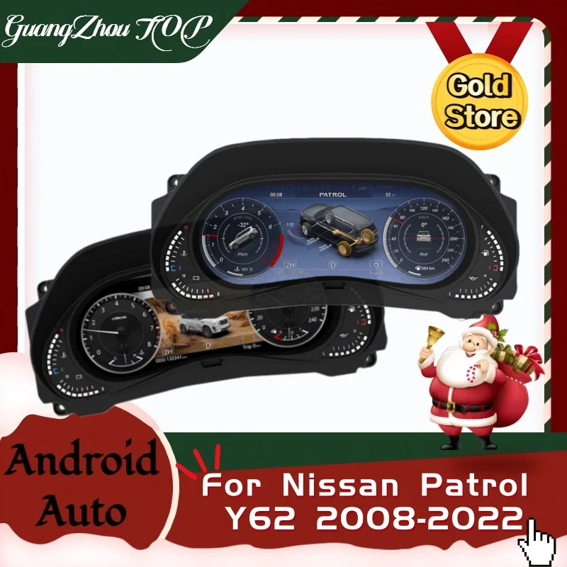 

For Nissan Patrol Y62 PRO 2008 10- 2012 Car LCD Dashboard Digital Cluster Virtual Cockpit Instrument Speedometer Multifunctional