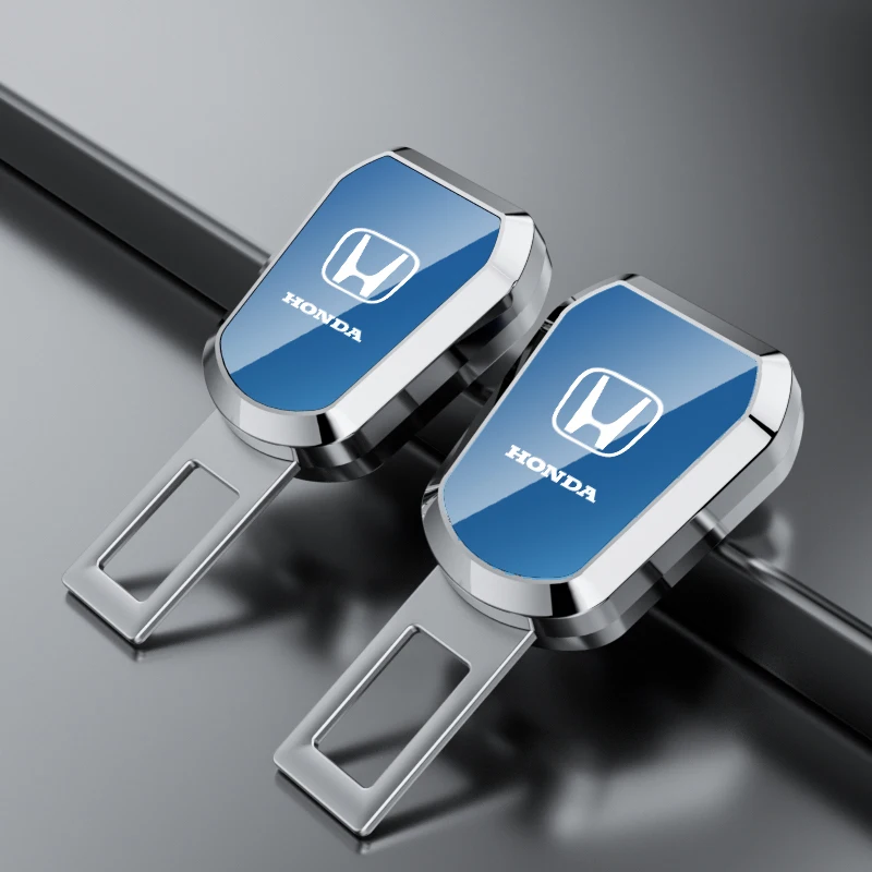 1/2pc Car Metal Logo Seat Belt Extender Safetybelt Buckle Clip Plug For Honda Mugen Jazz Insight Freed Fit CRV Civic Accord City