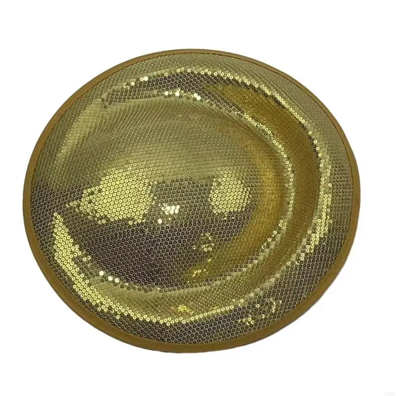 Sequins Pillbox Hat Fascinators Hat Flax Base 1920s Tea Hat for Girls Women Y08E
