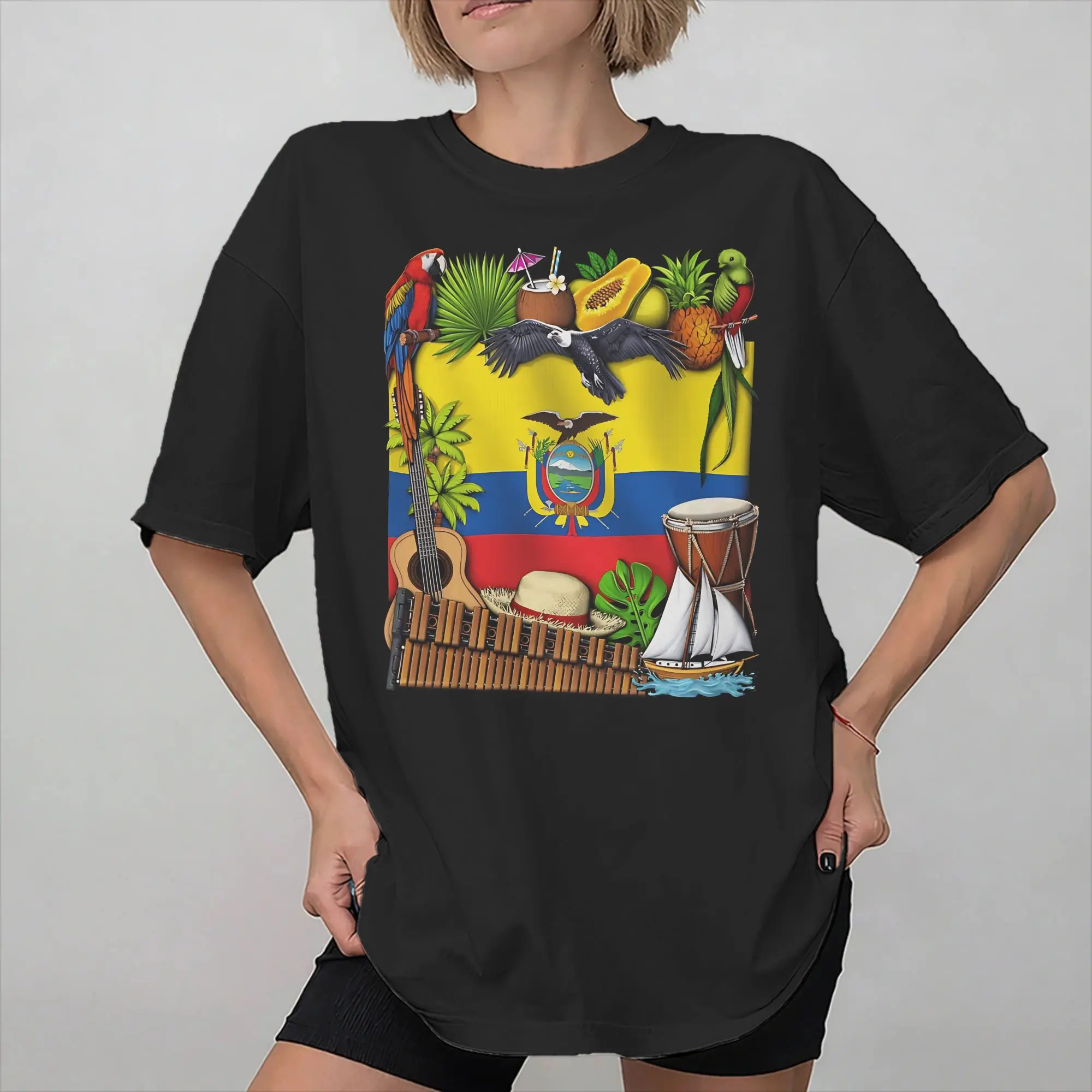 Ecuatoriana Bandera Ecuador Flag Tee Shirt for Men Women Printed T Shirts  100% Cotton Clothing