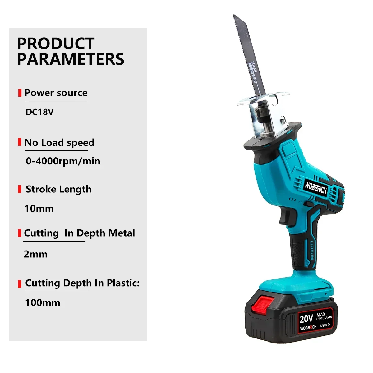 Cordless Reciprocating Saw 18V Adjustable Speed Cutting Bandsaw Electric Saw Wood Metal PVC Pipe Cutting fit Makita 18v Battery