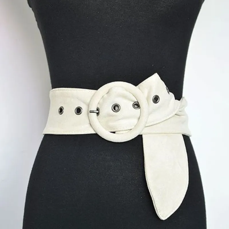 New Velvet Pin Buckle Belt for Women Soft Suede Belt for Women Cloth Unique Waist Seal