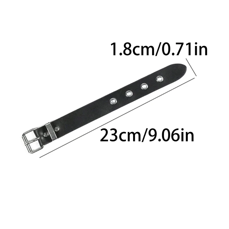 Fashion Wide Strap Bracelet Adjustable Length Bracelet Suitable for Punk Party image 6