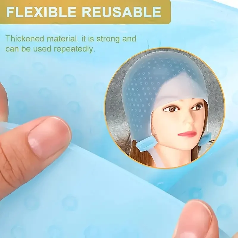 Highlighting & Coloring Silicone Cap - Reusable, Heat-Resistant Hair Dye Tool for Salon-Quality Styling