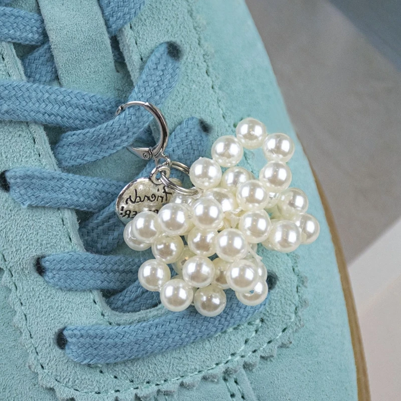 H3CB Set of 6 Removable Pearls Beaded Shoe Charm For Heel Sandals Sneakers Easy Installation Design Shoe Clips Decoration