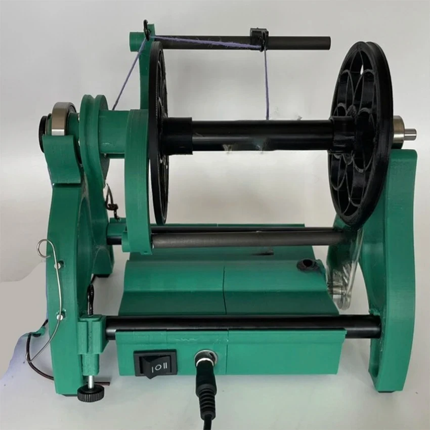 12V Adjustable Speed Display Mini Electric Spinning Wheel, 800RPM Wool Fiber Cotton Yarn Twisting Machine