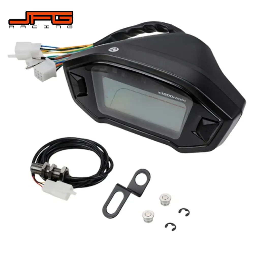 

Цифровой спидометр для мотоциклов, универсальный для большинства моделей, обезьяна постоянного тока 12 В, ЖК-тахометр, сигнальный световой индикатор, датчик уровня масла