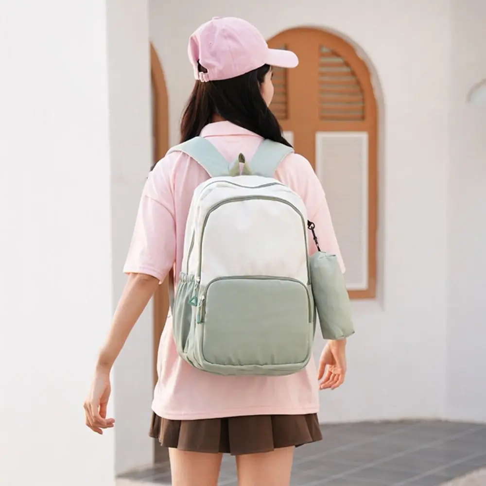 حقيبة ظهر نايلون مقاومة للماء مع حقيبة أقلام رصاص ذات سعة كبيرة حقيبة مدرسية للطلاب حقيبة تخزين قرطاسية للأطفال هدية على الكتب #4