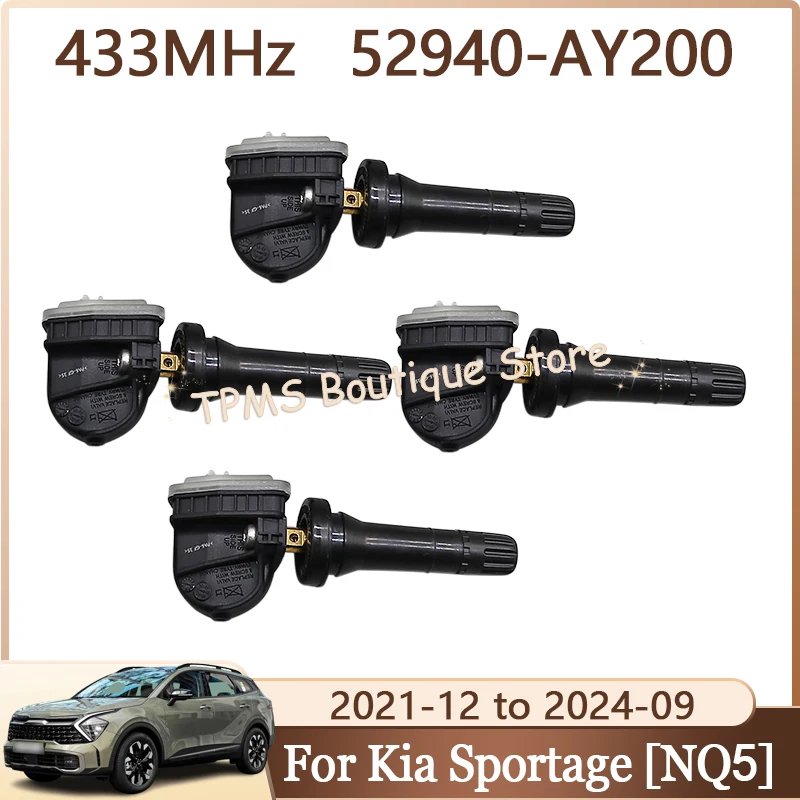 

Датчик TPMS, система контроля давления в шинах, 4 шт., 433 МГц, 52940-AY200 для Kia Sportage Sonet Niro EV9 EV6 Hyundai Santa Fe Creta