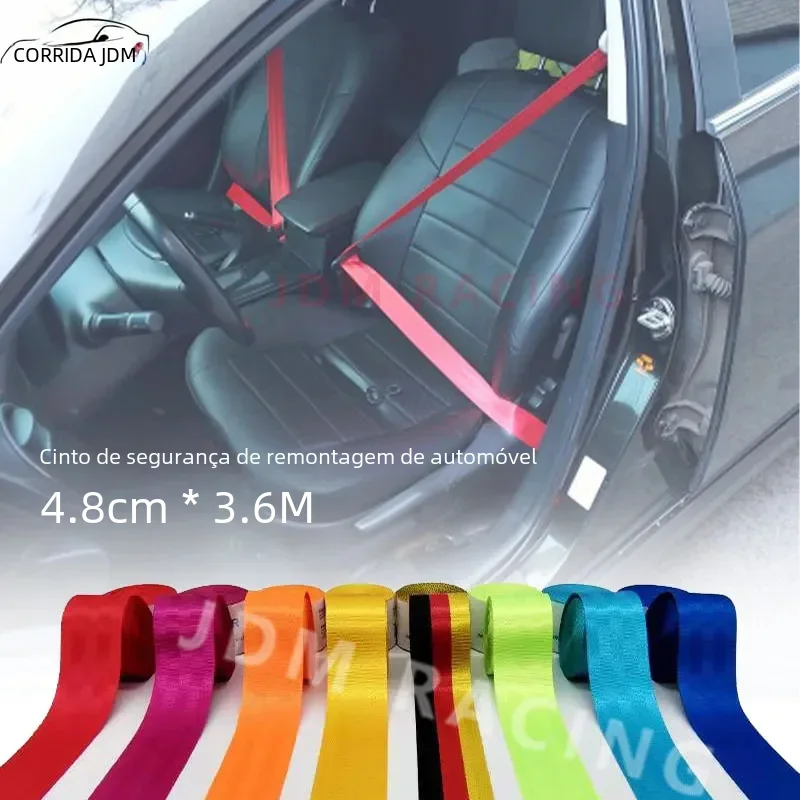 Auto 3.6 metros universal fortalecer cinto de segurança webbing tecido carro de corrida modificado cintos de segurança do assento correias padrão a ++