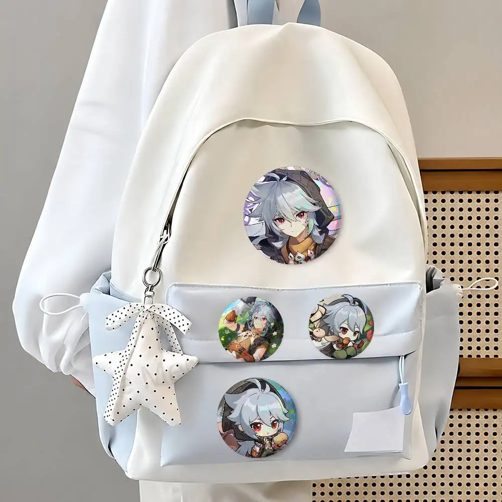 Razor Ge-nshn I-mpact Round Button Badge Pin Set Anime Cartoon Game Music Cool Fashion Brooch For Backpack Clothes Hat