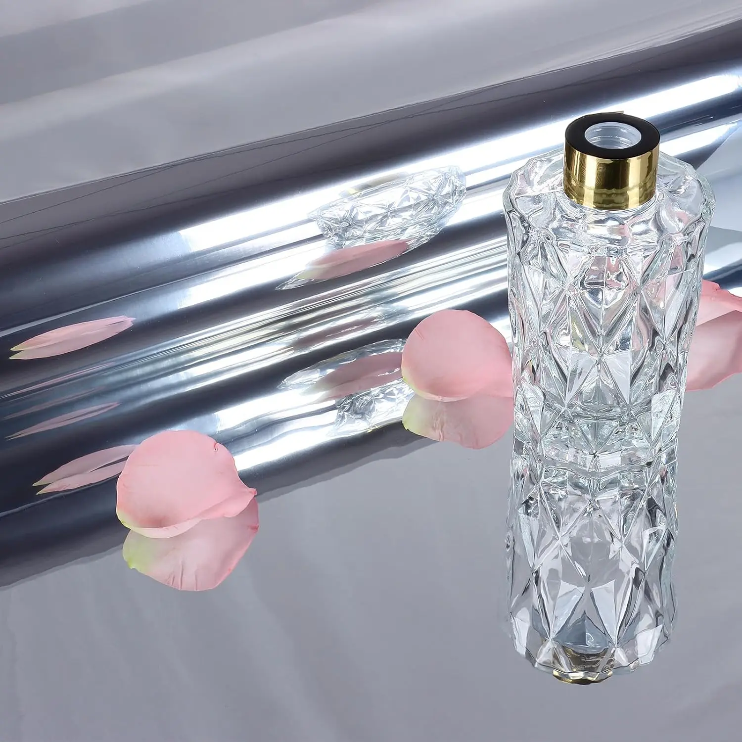 Brushed Silver Self-Adhesive Wallpaper Modern Fireproof Waterproof for Refrigerator Kitchen Countertop Living Room Decor