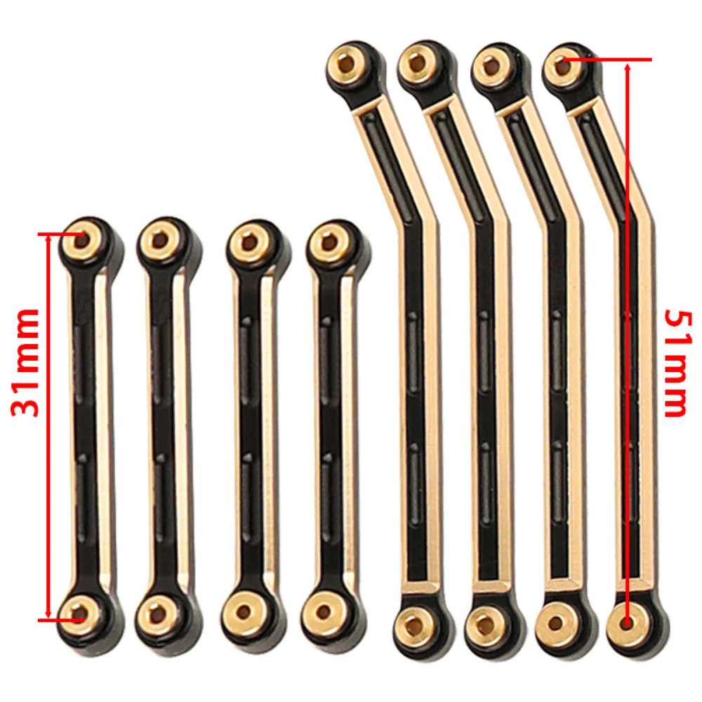 8pcs Black Coating Completed Brass Car Body Link Rod Linkage Set For Axial AX24 1/24 RC Crawler Car Metal Upgrade Parts