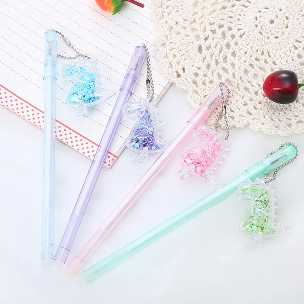 

10Pcs Adorable Dinosaur Pendant Gel Pen Set Smooth Effortless Flow No Skip Ideal for Notes Journaling Embellishments Highlights