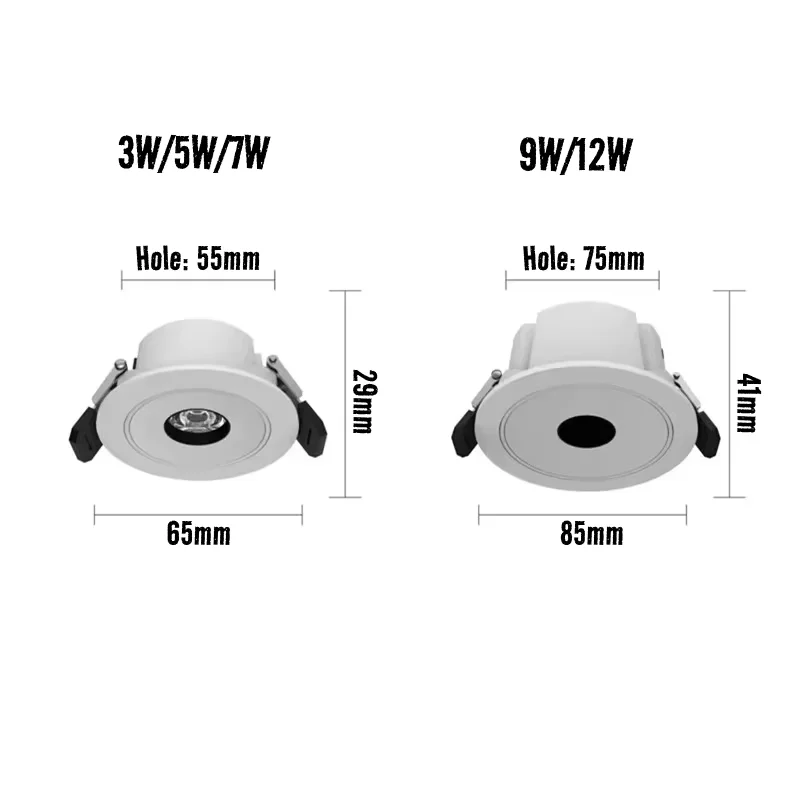 شعاع من الأضواء الكاشفة المدمجة في غرفة المعيشة، وسقف المنزل، وغرفة الشاي، والإضاءة المحيطة، وأضواء النازل LED لغرفة الطعام 5W7W